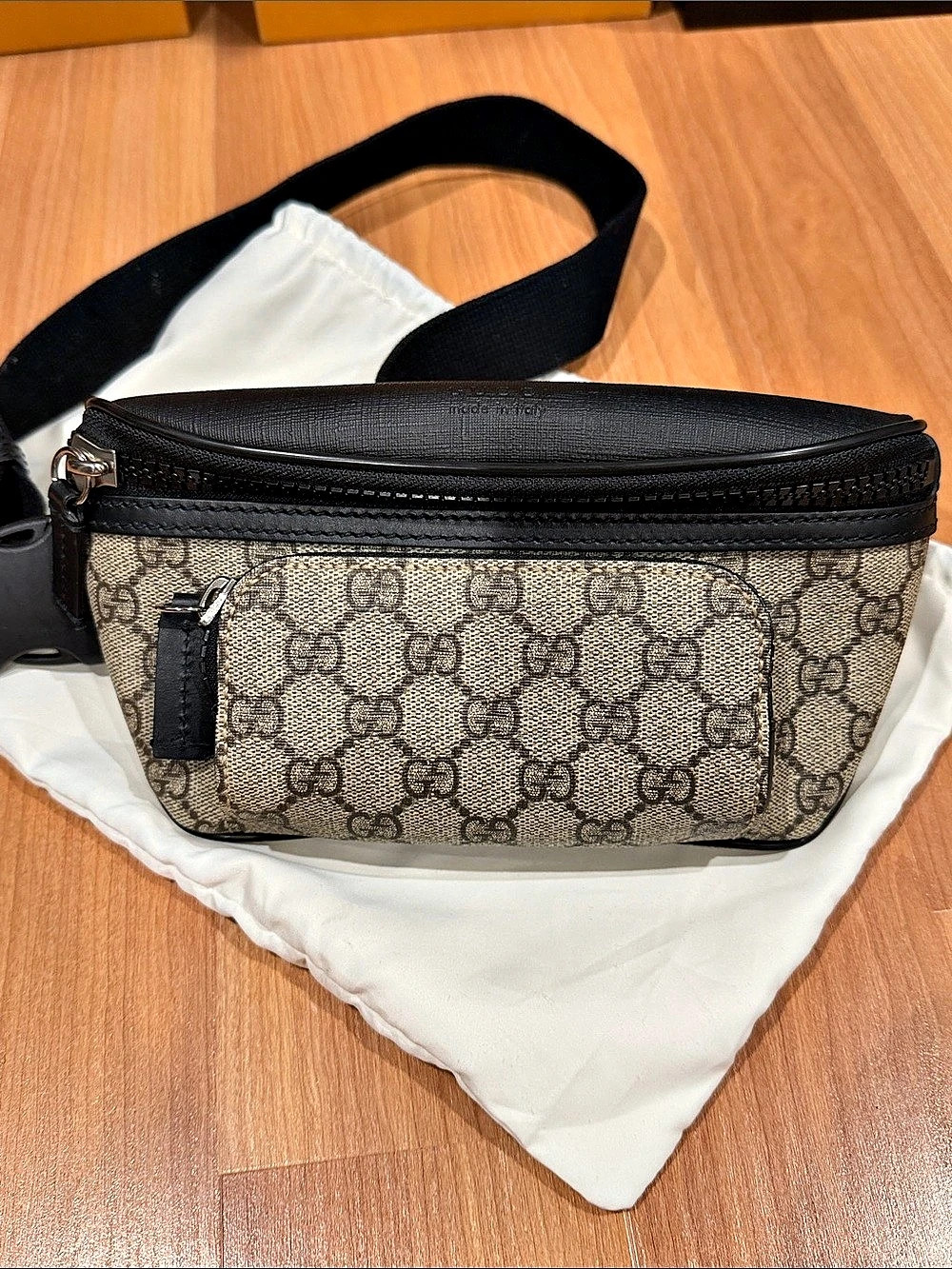 Gucci GG Black Small Belt Bag Brown & Black
